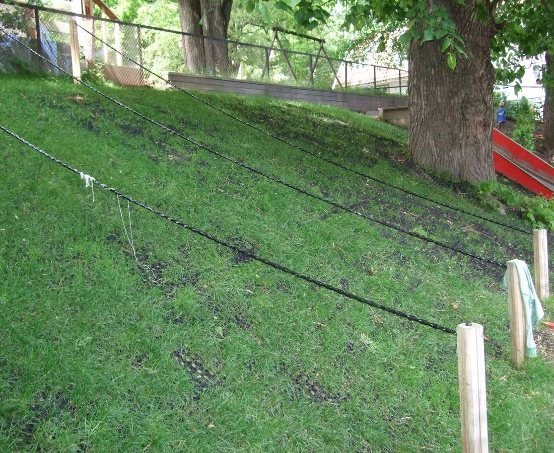 Gressarmeringsmatter under etablering